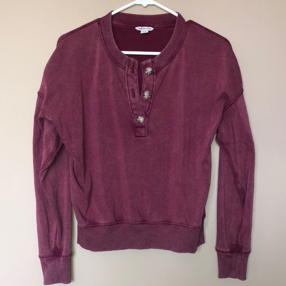 Maroon Button Up American Eagle Sweater